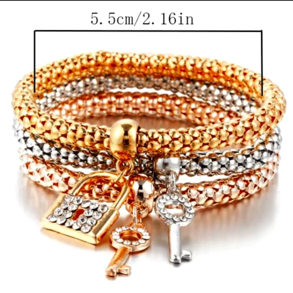 HP-Stackable Bracelets with Lock & Key - Picture 4 of 4